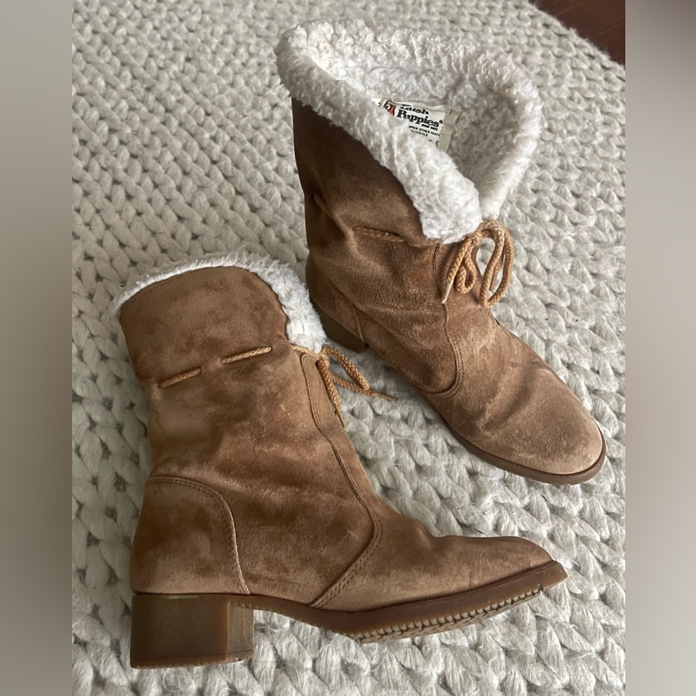 Hush Puppies Brown Suede Winter Boots